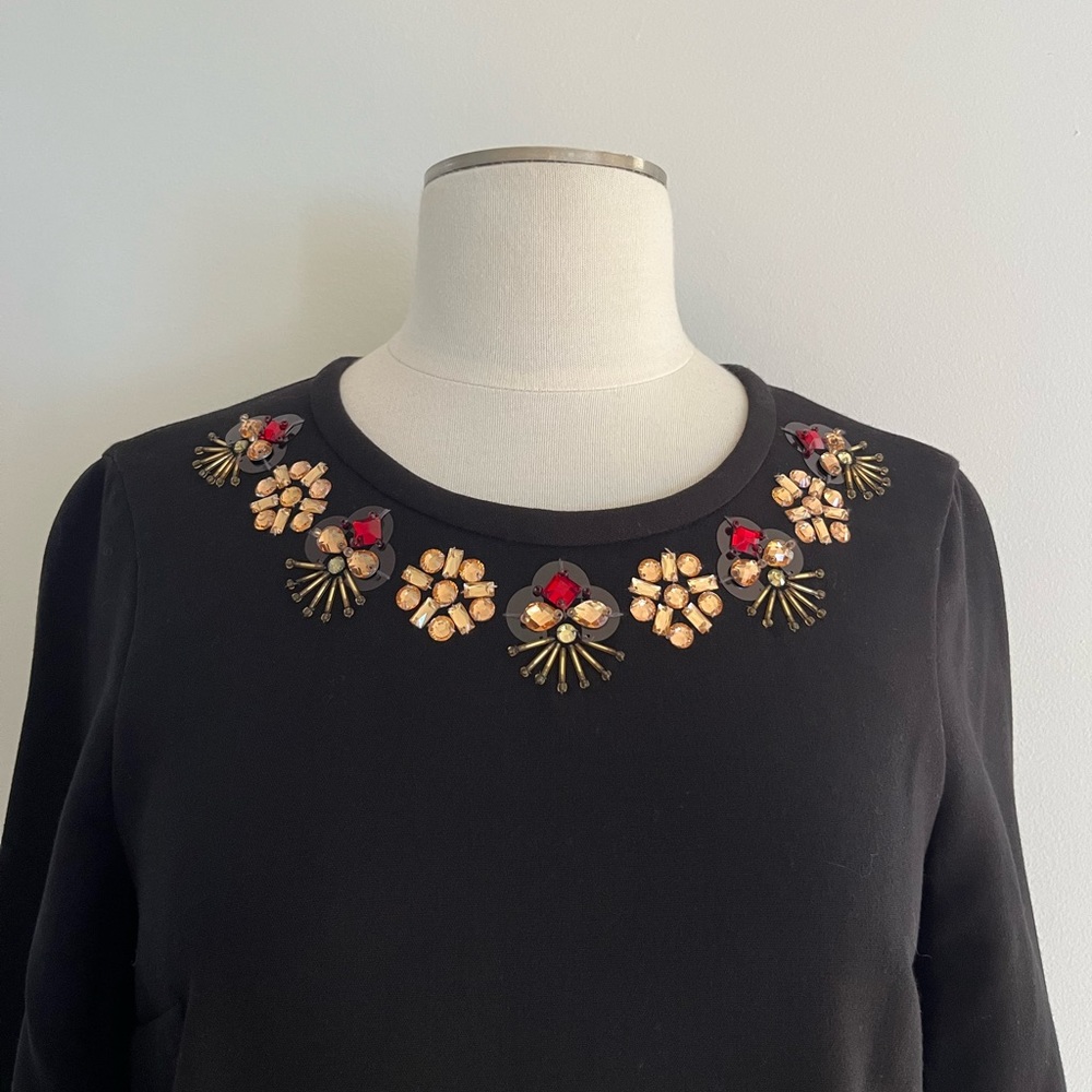 Kate Spade black dress with jewel collar detail